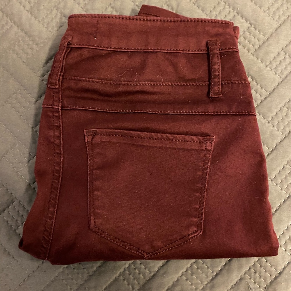 Juniors Maroon Skinny Jeans